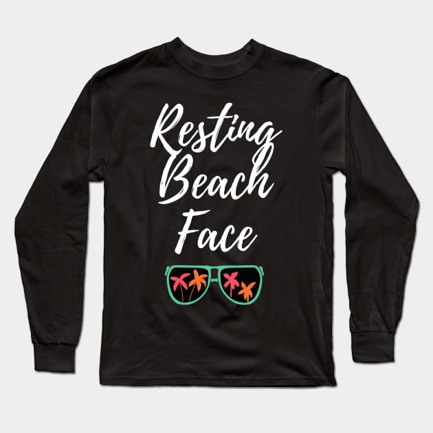 Resting Beach Face Long Sleeve T-Shirt by Raw Designs LDN